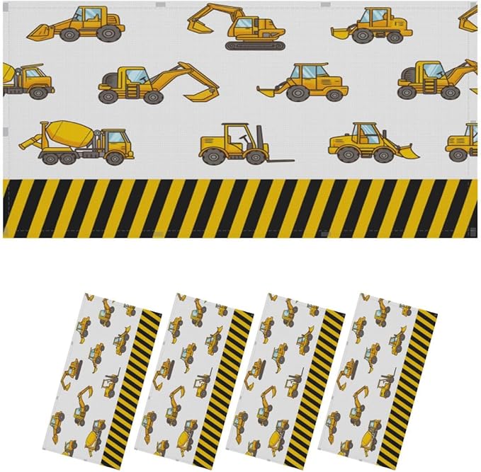 4 Pcs Fluorescent Light Covers for Ceiling Lights Construction Vehicle Excavators Bulldozers Forklifts Yellow Black Decorative Magnets Light Filters for Office Home Classroom Must Haves 4’ x 2’
