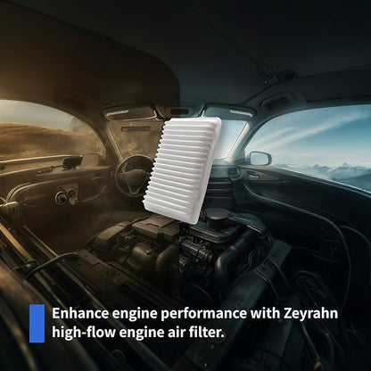 Cabin & Engine Air Filter Kit Replacement for Toyota Tacoma 2005-2023 L4 2.7L, CF10374 CA10163
