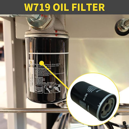 W719 Oil Filter for 10HP Belt Motors Air Compressor, Industrial Air Compressor System Maintenance Kit