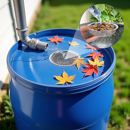 6" Rain Barrel Screen Filter for Rain Barrels, Premium 304 Stainless Steel Barrel Filter, Long-Lasting Durability -Kitchen Wash Colander -Soil Sifter, for Keep Mosquitos&Debris Outside, Fruit Draining