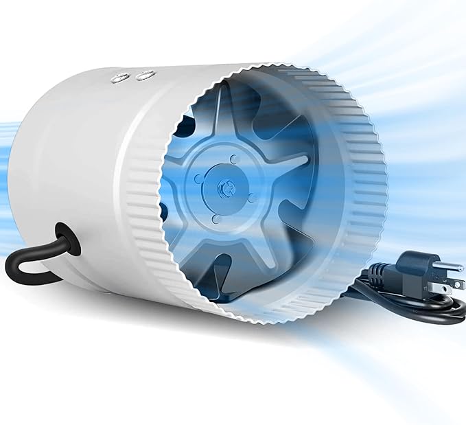 iPower Inline Booster Duct Fan 8" HVAC Exhaust Ventilation Blower with Low Noise for Bathrooms, Kitchens, Basements, Attics, Grow Tents