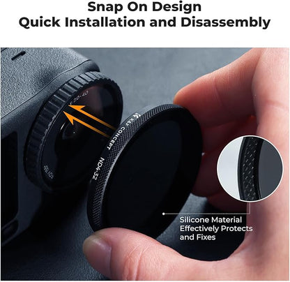 K&F CONCEPT Snap On CPL VND Effect Filter Kit Compatible with DJI Osmo Action 6, 3 Pack CPL Black Diffusion 1/4 ND4-32 Filters HD Optical Glass/Multi-Coated Action Camera Accessories