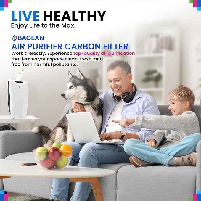 Bagean Carbon Pre Filter MD1-0023 - Compatible with Vornado Air Purifier Filter Replacement - Fits AC350 AC300 AC500 & AC550 Models - Activated Carbon Filters Remove Odors and Freshen the Air (2-Pk)