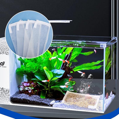 Segarty Media Bags for Aquarium Filter, 10 Pack 0.15mm Extra Fine Mesh 7.7 x 3 Reusable White Nylon Net Bags with Plastic Zipper for Charcoal, Bio Balls, Ceramic Rings, Activated Carbon, Fish Tank