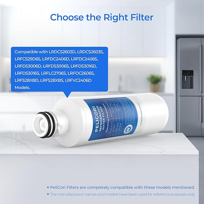 LRFS28XBS Water Filter, Compatible with LRFLC2706S, LRFOC2606S, LRFVC2406S, LRFWS2906D, LRFWS2906S, LRFWS2906V, LRFXC2416S, LRFXC2606S, LRFXS2503S, LRMDC2306S Water & Air Filter, 3 Pack