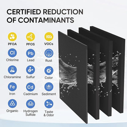 1 Micron 2.5" x 10" Whole House CTO Carbon Water Filter Cartridge Replacement for Under Sink Water Filter System, Dupont WFPFC8002, WFPFC9001, FXWTC, SCWH-5, WHEF-WHWC, WHCF-WHWC, AMZN-SCWH-5,4Pack