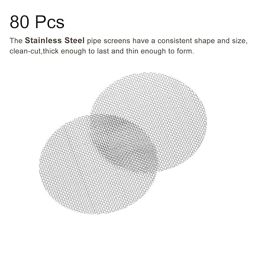 MECCANIXITY Pipe Screen Stainless Steel Screens, 1 Inch (25.4mm) Diameter for Pipe Filter, Pack of 80