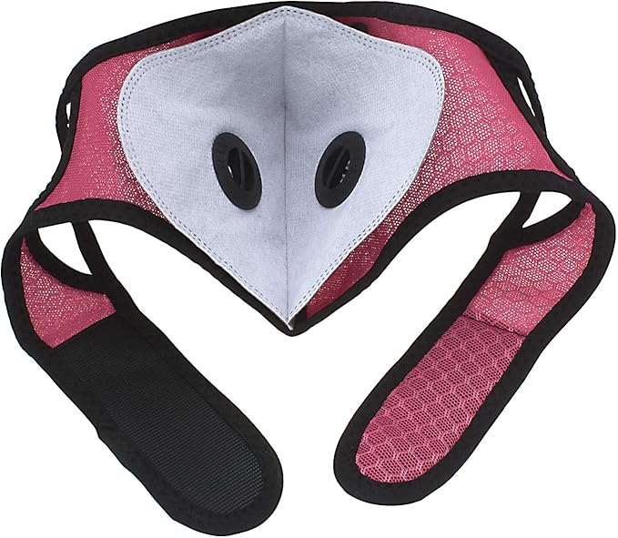 ASA Techmed Reusable Dual Air Breathing Valve Face Mask Cover with Activated Carbon Filter (Pink Cycling)