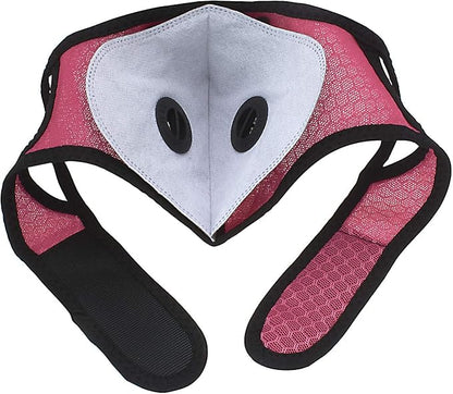 ASA Techmed Reusable Dual Air Breathing Valve Face Mask Cover with Activated Carbon Filter (Pink Cycling)