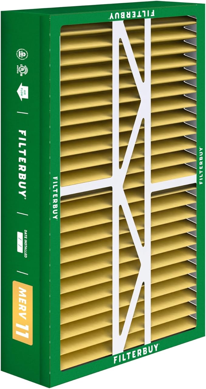 Filterbuy 17.5x27x5 Air Filter MERV 11 Superior Pet & Allergy Defense (2-Pack), Pleated HVAC AC Furnace Filters for Trane Perfect Fit & American Standard (Actual Size: 17.13 x 26.13 x 4.97)