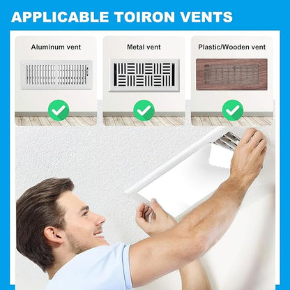 DIY Vent Cover Kit, 13.8"x11.8" Mesh Screen (4 Packs) & 16.4FT Strong Residue-Free Adhesive Tape, Bonds to Wood/Plastic & More（White）
