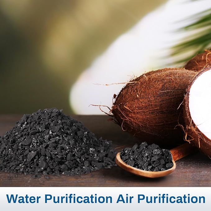 Timgle Bulk Water Air Filter Activated Charcoal Coconut Hull Granular Activated Carbon 10-18 Mesh Water Distiller Charcoal Filters Media for Filtration(30 Lbs)