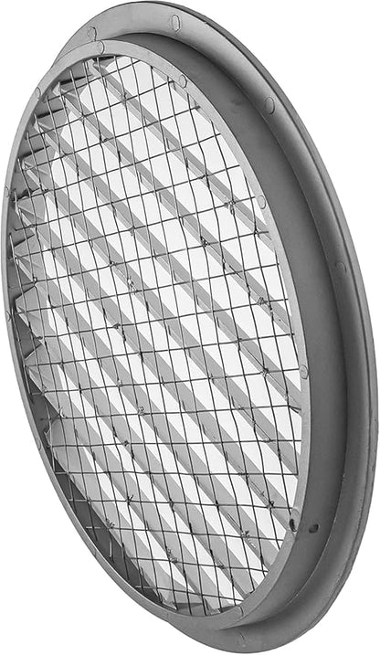 Repa Market 10" Inch Aluminum Gray Soffit Air Vent Cover - Louvered Round Gable Vent with Mesh Screen - Exhaust/Intake Ventilation Grill - House, Attic, Bathroom - Indoor/Outdoor Metal Duct Grate