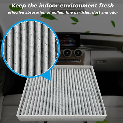 2pcs Cabin Air Filter JM200 (CF12058) Fits for Hyundai Accent (2018-2022), Elantra (2017-2020), Elantra GT (2018-2020), Kia Forte (2019-2024), Forte 5 (2020-2023), Rio (2018-2023), 97133-F2000