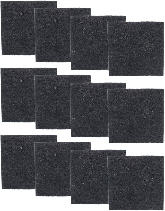 Glad Charcoal Filters for Compost Bins, Odor Absorbing Carbon Replacement Pads for Kitchen Waste, 2 Year Supply, 2.56-inch Squares, 12 Count