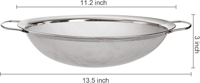 Jucoan 2 Pack Fine Mesh Paint Strainer, 11.5 Inch Stainless Steel 60 Mesh Paint Filter Fit 5 Gallon Bucket for Filter Oil, Water Based Oil Paints, Honey Funnel Filter