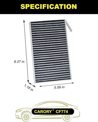 Cabin Air Filter w/Activated Carbon for Tesla Model 3 (2017-2025), Model Y (2020-2025), OE# 1107681-00-A, CF12774, XC11952C