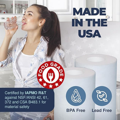 1 Micron Well Water Filter 10x4.5 Replacement - Whole House Water Filter Cartridge Compatible with WP5BB97P,WP10BB97P, AP810, Made in USA, 4-Pack