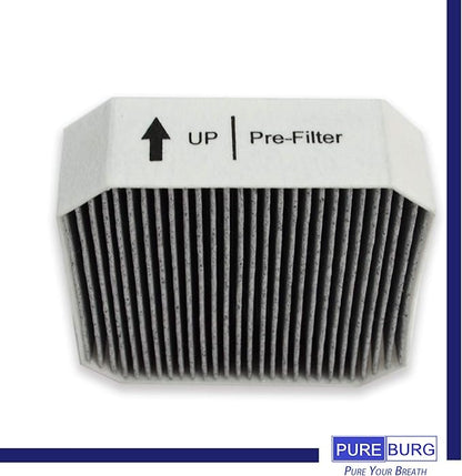 PUREBURG Replacement HEPA Pre-Filter Fits Molekule Air Purifier, High-efficiency Activated carbon 2-in-1 Air Clean Dust VOCs,2-Pack