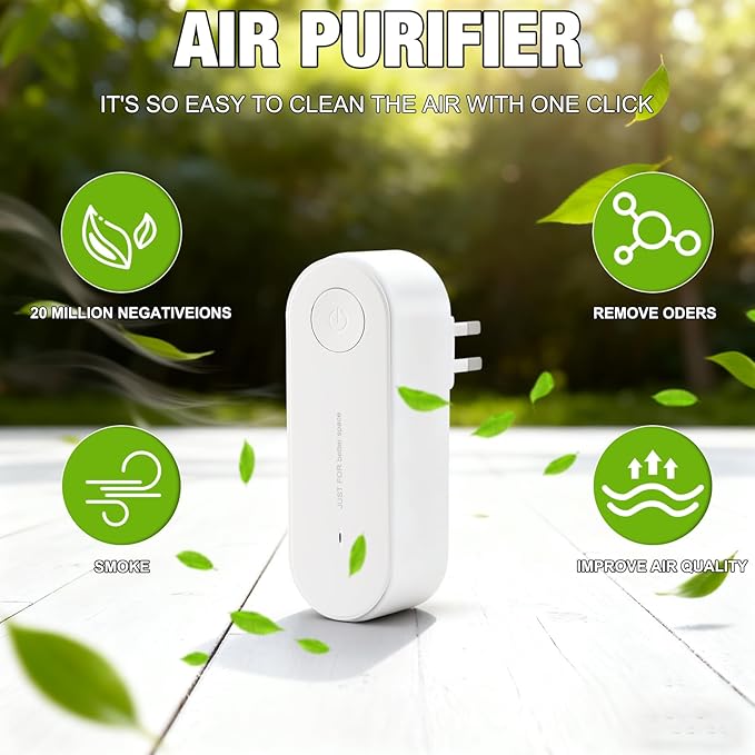 4Pcs Air Purifier,New Plug-in Negative Ion Air Purifier,Whisper Quiet, Filter-Free, for Bedrooms, Toilets, Closets, Pet Room, Office