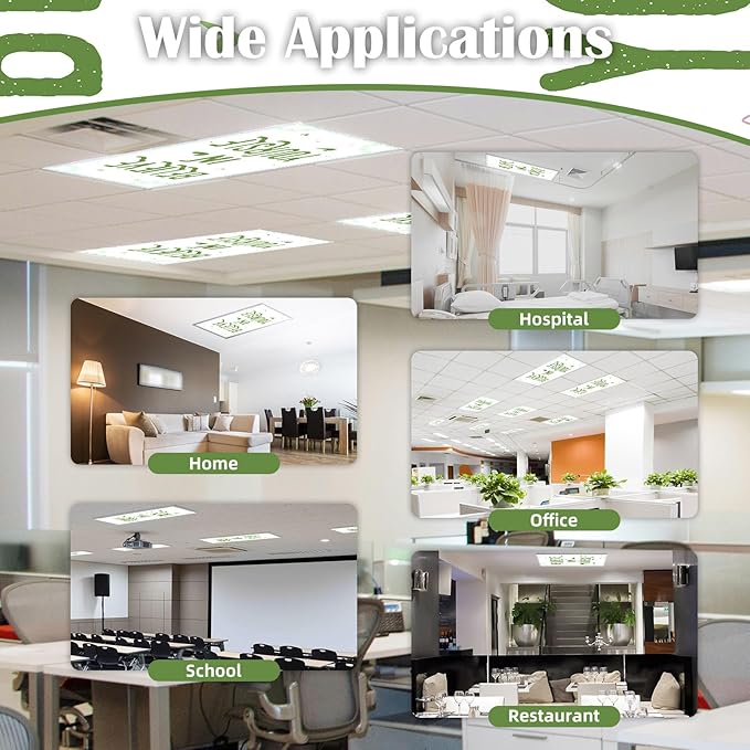 Fluorescent Light Covers - Classroom Covers for Ceiling Lights, 1 PCS 4 x 2 Feet Magnetic Light Filters, Classroom, Office Decor (Believe in Yourself)