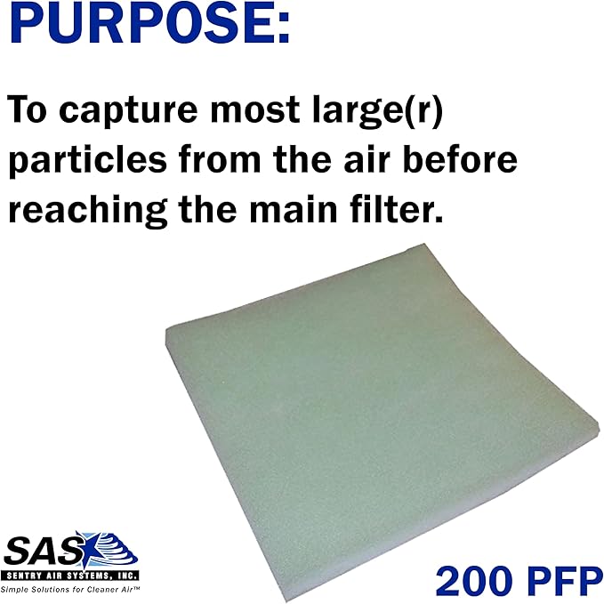Pre-Filters 12 Pack for Model 200 Sentry Air Systems – MERV 8 Pre-Filter for Air Filtration and Fume Extraction Systems to Capture Larger Sized Particles