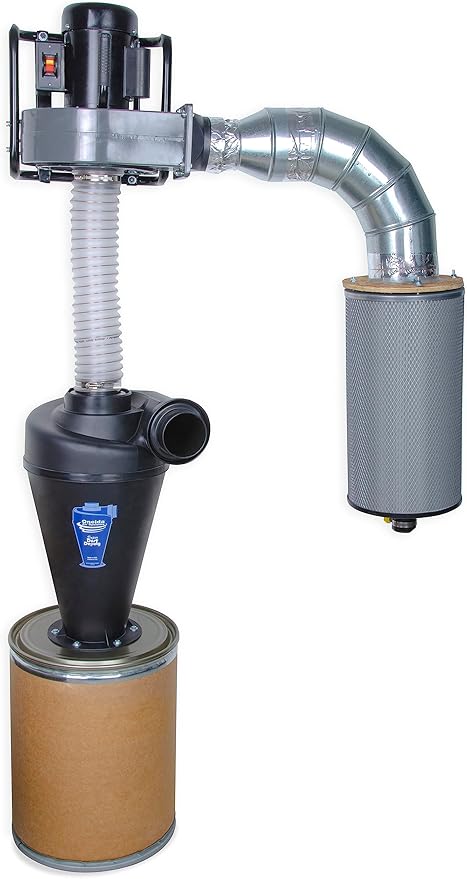 Oneida Air Systems Cyclone Attachment for Single Stage 0.5-3HP Dust Collector, 4/5 DIY - Portable Attachments and Accessories for Home and Woodworking Space Cleaning