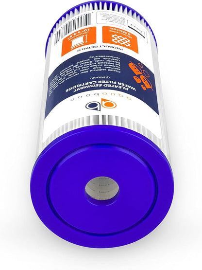 Aquaboon 5 Micron Pleated Sediment Water Filter 10 x 4.5 Cartridge - Whole House Water Filter Replacement - Whole House Water Filters Cartridges Compatible with Well Filters FXHSC, R50-BBSA, 10-Pack