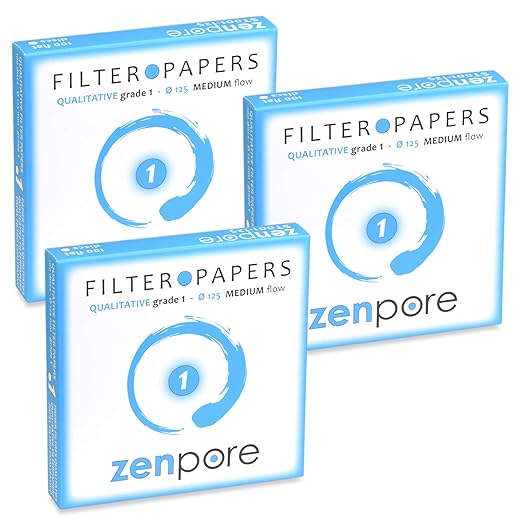Filter Paper 12.5cm Lab Qualitative Filter Paper for Chemistry, Standard Qualitative Grade 1-Medium Flow 125mm(300 Discs)