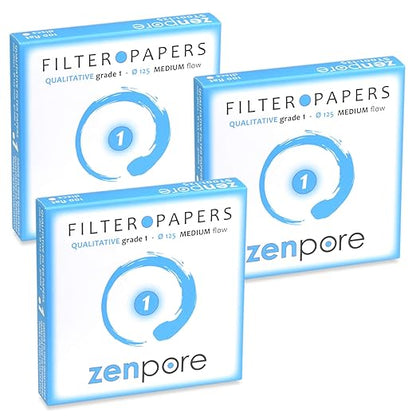 Filter Paper 12.5cm Lab Qualitative Filter Paper for Chemistry, Standard Qualitative Grade 1-Medium Flow 125mm(300 Discs)