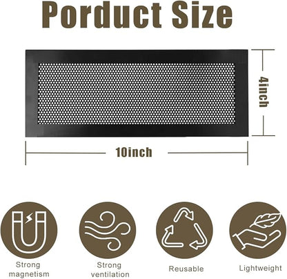 Magnetic Vent Covers Screen 4 Pack - 4x10 Inch Air Vent Filters with Durable PVC Frame, Washable Mesh Screen for Home HVAC, Floor Registers & Vents - Secure Fit, Easy Installation