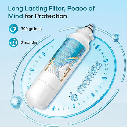 ICEPURE Alkaline ADQ73613401 Refrigerator Water Filter Replacement for LG LT800P, LT800PC, ADQ75795104, ADQ736134, ADQ73613402 Kenmore 9490 46-9490 LSXS26326S LSXS26366S LMXS30776S, Enhances PH, 4Pack