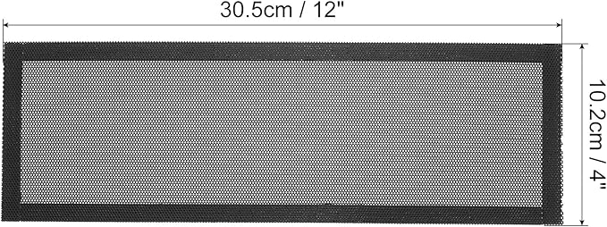 PATIKIL 4"x12" Magnetic Vent Cover, 6 Pack Floor Wall Air Registers Cover Strong Magnet Vent Screen Mesh for Blocking Hair Dust Debris, Black