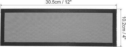 PATIKIL 4"x12" Magnetic Vent Cover, 6 Pack Floor Wall Air Registers Cover Strong Magnet Vent Screen Mesh for Blocking Hair Dust Debris, Black