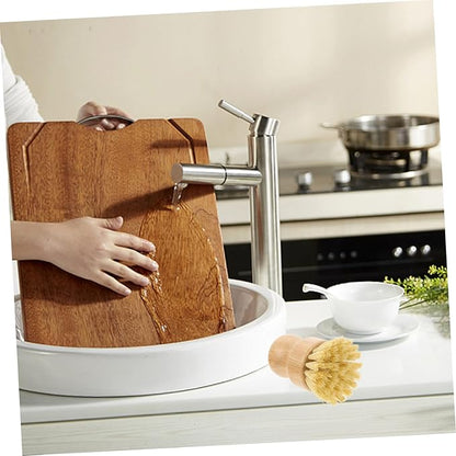 Multi-Function Pot Brush Natural Vegetable Scrubber for Dishes Pans and Pots Comfortable Grip for Easy Cleaning Use
