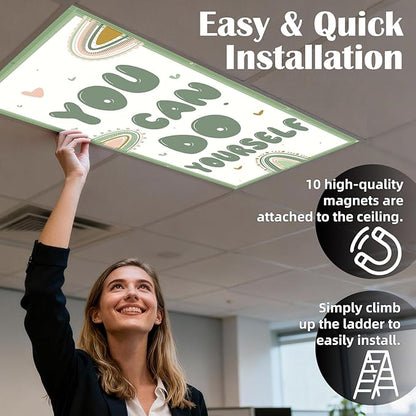 Fluorescent Light Covers - Classroom Covers for Ceiling Lights, 1 PCS 4 x 2 Feet Magnetic Light Filters, Classroom, Office Decor (You can do Yourself)