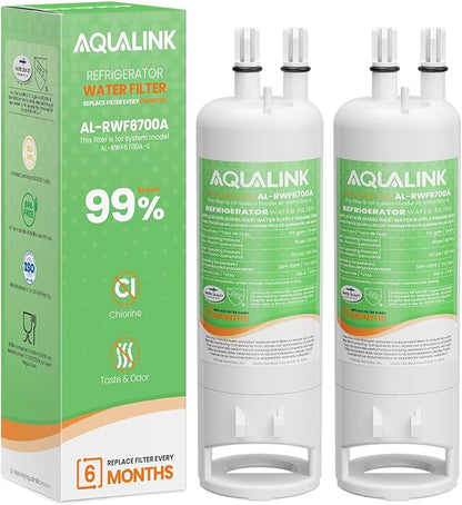 AQUALINK EDR1RXD1 Replacement for Everydrop® Filter 1, Kenmore® 46-9081, 46-9930, EDR1RXD1, EDR1RXD1B, P8RFWB2L, P4RFWB, RWF6700A 2PACK