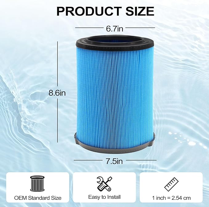 Replacement VF5000 Filter for Ridgid Shop Vac Filter 5-20 Gallon, 3-Layer Wet/Dry Rigid Shop Vac Filters Compatible with WD06700 WD0671 WD0970EX0 WD0970M0 WD1270 WD1450-1 Pack