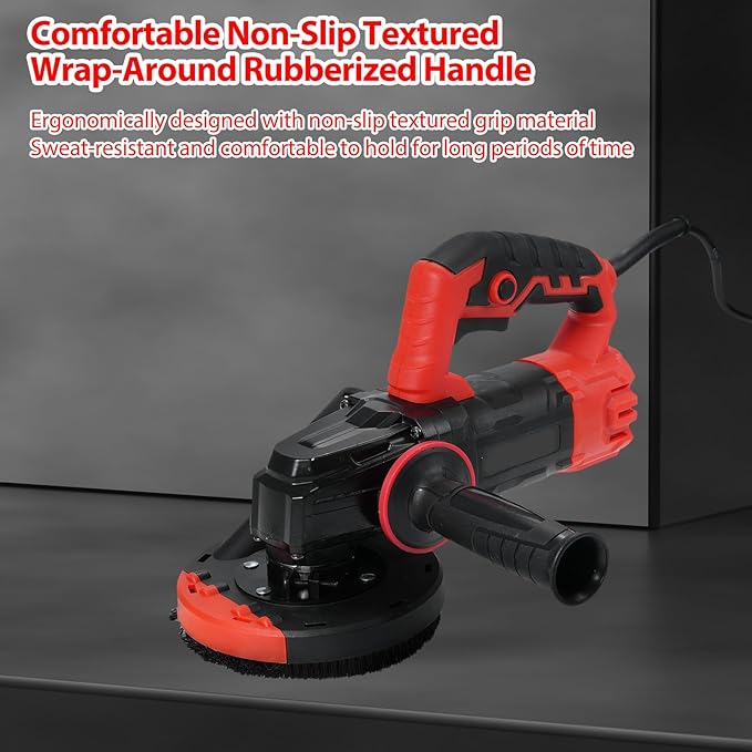 Small Portable Industrial Floor Wall Polisher Handheld Grinding Polishing Machine Concrete Grinder Concrete Surface Planer Dust Extraction Shroud 1200W Motor 9000RPM Auxili