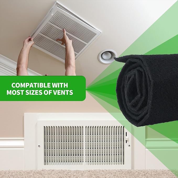 Activated Carbon Filter Carbon Air Pre Charcoal Hepa AC Vent Carbon Fabric Air Sheet for Air Purifiers (50 x 16 x 0.2)