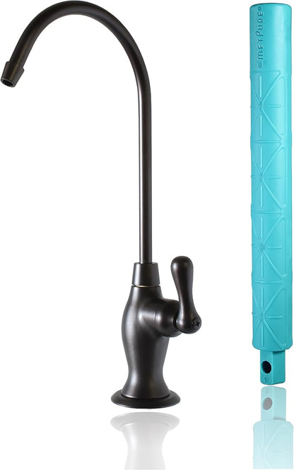 Metpure Non-airgap NSF Certified RO Faucet Reverse Osmosis Drinking Water Filtration System Water Dispenser Spout (Dark Oil Rubbed Bronze). Vase Style with Faucet Wrench.