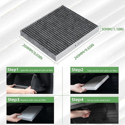 CF11966 Cabin Air Filter With Activated Carbon Compatible with Sierra 1500 2019-2023, Silverado 1500 2019-2023, Yukon 2021-2023, Equinox 2018-2023, Blazer 2019-2023 CP966, 6091C