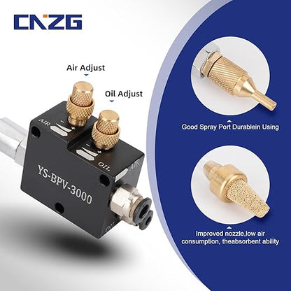 1/4" Coolant Mister with Magnet Base,CNC Cooling Spray for Milling Machine and Metal Lathe Mill,Air Sprayer Mist Lubrication System on Engraving Tools and Accessories(Metal Tube)