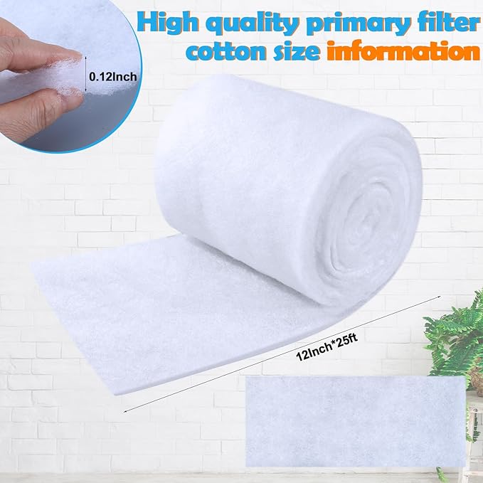 300 x 12 inch Air Vent Filters Polyester Floor Vent Filter Cut to Fit Dust Control Replacement Roll Material for HVAC Ac Heating RV's Mobile Homes Floor Registers