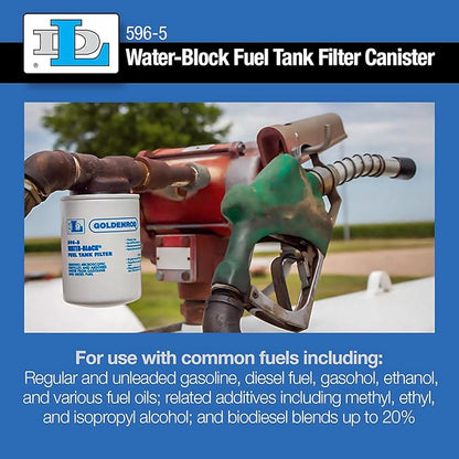 Dutton-Lainson Company - GOLDENROD Water Absorbing Fuel Filter Replacement Canister - 10 Micron Particle Removal for Gasoline, Diesel, Ethanol, and Biodiesel - Compatible with Water-Block Models 596