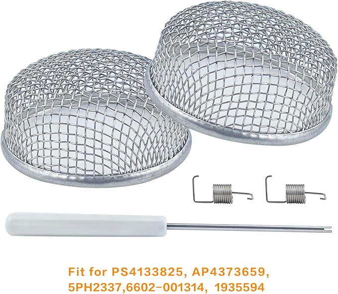 2 Pack RV Flying Insect Screen Furnace Vent Cover Bug Screens, 2.8 x 1.3 Inch Stainless Steel Mesh for Camper, Installation Tool Included
