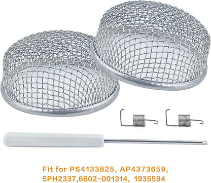 2 Pack RV Flying Insect Screen Furnace Vent Cover Bug Screens, 2.8 x 1.3 Inch Stainless Steel Mesh for Camper, Installation Tool Included