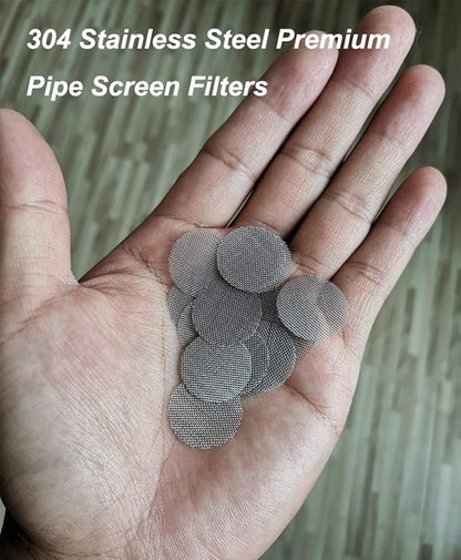 150pcs Stainless Steel Pipe Filters,20mm/0.79 Inch Smoking Screens Pipe,Silver Mesh Screens Gauzes Filter with Storage Box