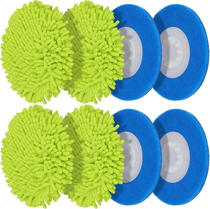 Magic Sponge Eraser Pads and Microfiber Chenilles Pads for Shark Steamer S7001 s7020 s7000amz s7000 s7001tgt s7201 s8201 S7005 s8001 Series Rotating Steam Scrubber,Scrub Sanitize at The Same