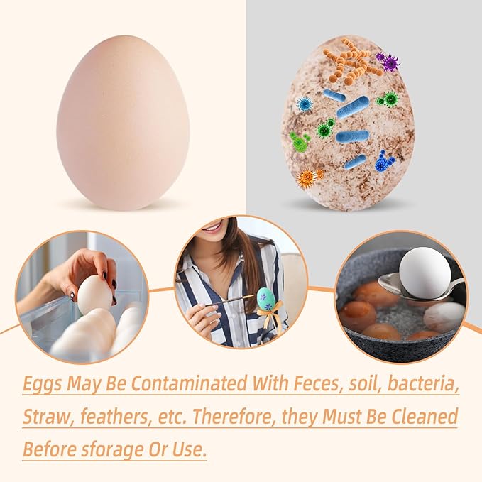 Silicone Egg Brush Cleaner, Egg Washer for Fresh Eggs, Egg Cleaner for Fresh Eggs, Egg Scrubber for Fresh Eggs, Reusable Cleaning Tools for Egg Washer (White)